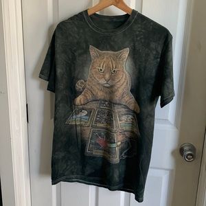 Green Tye-Dye Tarot Cat T-Shirt